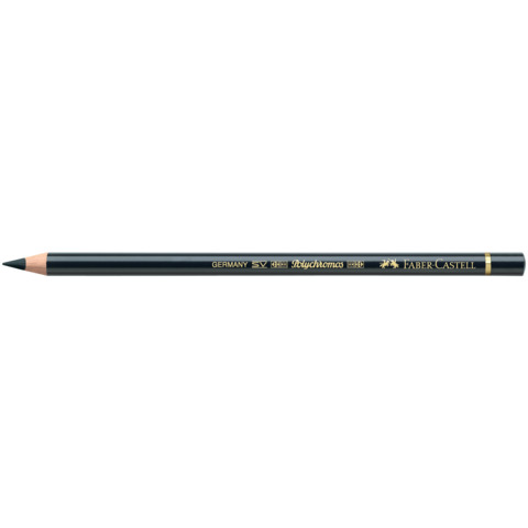 Matite colorate permanenti Faber Castell Polychromos mina 3,8 mm conf. 6 pezzi – nero – 110199