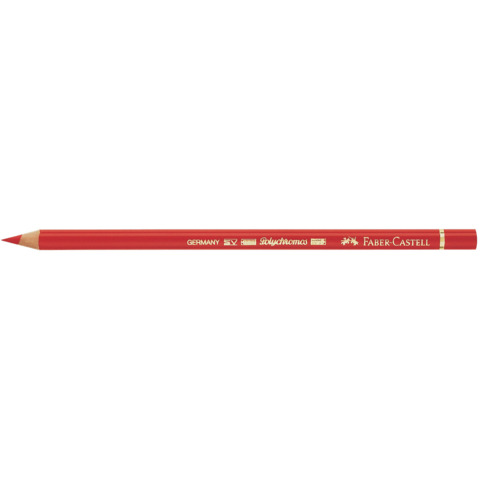 Matite colorate permanenti Faber Castell Polychromos mina 3,8 mm conf. 6 pezzi – rosso  scarlatto intenso – 110219
