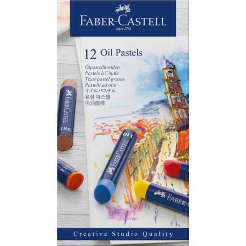 Pastelli a olio Faber-Castell Oil Pastels Creative Studio colori assoriti – conf. 12 pezzi – 127012