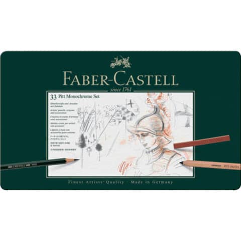 Set metallo Faber Castell Monochrome belle arti large conf. 33 elementi – 112977