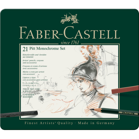 Set metallo Faber Castell Monochrome belle arti medium conf. 21 elementi – 112976