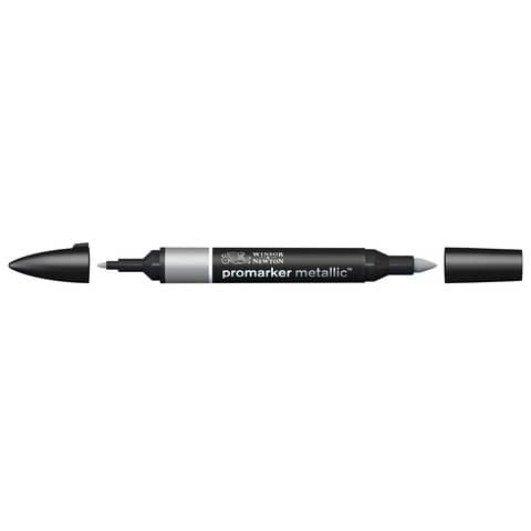 Pennarelli Winsor&Newton Promarker doppia punta fine-larga – metallic silver MT SIL – 0206691