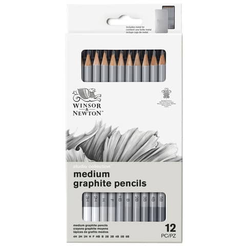 Set matite in grafite Winsor&Newton Studio Collection scatola in metallo 12 pezzi – 0490008