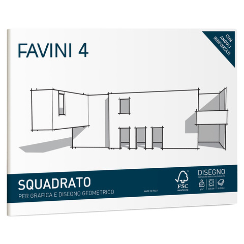 Cartangolo da disegno Favini 4 f.to 24×33 cm 20 fogli da 220 g/m2 liscio squadrato – A167504