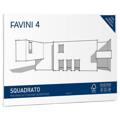 Cartangolo da disegno Favini 4 f.to 33×48 cm 20 fogli da 220 g/m2 liscio squadrato – A167503