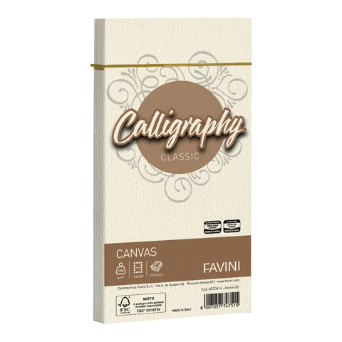 Carta canvas Favini Calligraphy buste per carta da lettere da stampare 100 g/m² 11×22 25 buste cm avorio – A57Q414