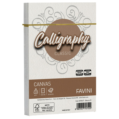 Carta canvas Favini Calligraphy buste per carta da lettere da stampare 100 g/m² 12×18 25 buste cm bianco – A570417