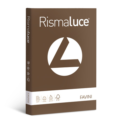 Carta colorata Favini Rismaluce colori forti 200 g/m² A4 – risma da 125 ff marrone – A67N104