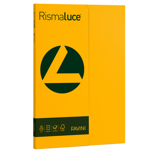 Carta colorata Favini Rismaluce colori forti 200 g/m² A4 – risma da 50 ff giallo oro – A69H544