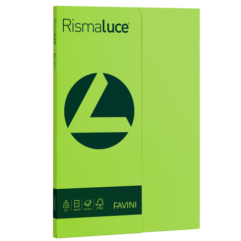 Carta colorata Favini Rismaluce colori forti 200 g/m² A4 – risma da 50 ff pistacchio – A69M544