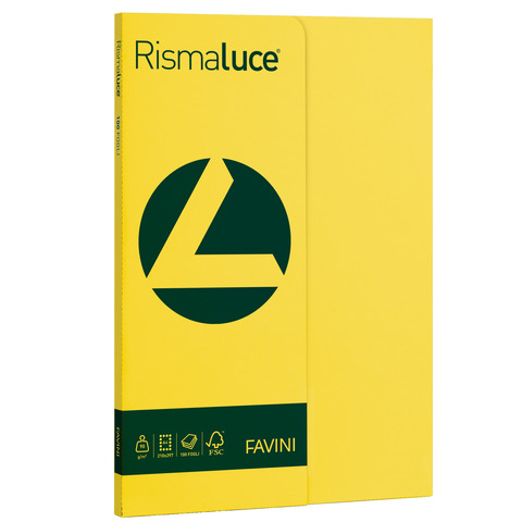 Carta colorata Favini Rismaluce colori forti 90 g/m² A4 – risma da 100 ff giallo sole – A69B144