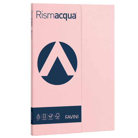 Carta colorata Favini Rismacqua colori tenui 200 g/m² A4 – risma da 50 fogli rosa – A69S544