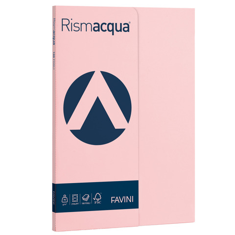 Carta colorata Favini Rismacqua colori tenui 90 g/m² A4 – risma da 100 fogli rosa – A69S144