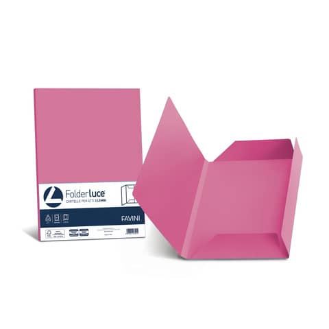 Cartellina 3 lembi Favini Folder Luce&Acqua 200 g/m² 24,5×34,5cm conf.25 ciclamino – A50F434