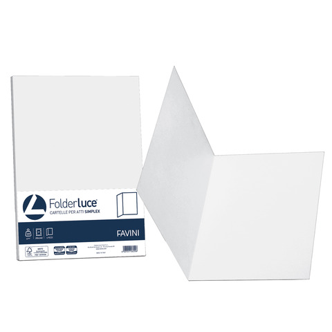 Cartellina semplice Favini Folder Simplex Luce&Acqua 200 g/m² 25x34cm conf. 50 bianco – A500664
