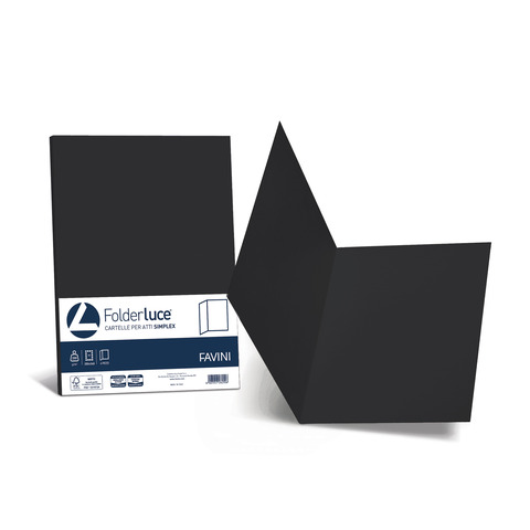 Cartellina semplice Favini Folder Simplex Luce&Acqua 200 g/m² 25x34cm conf. 50 nero – A50A664