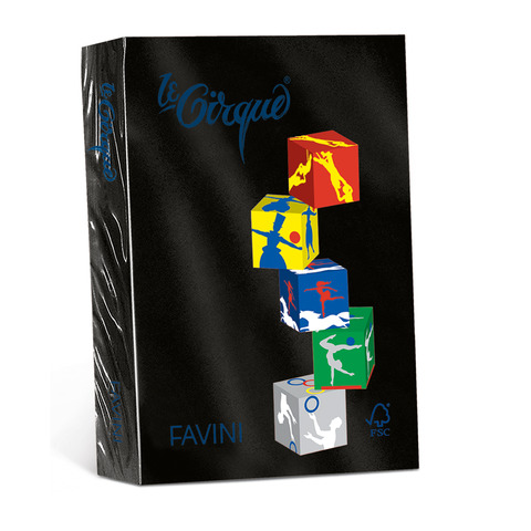 Carta colorata Favini Le Cirque A4 160 g/m² colori forti – risma da 250 fogli nero – A74A304