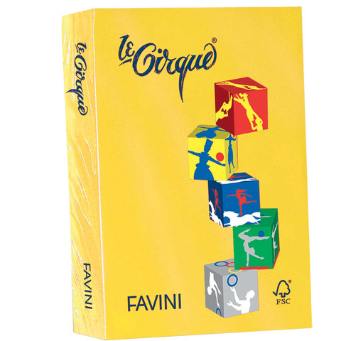 Carta colorata Favini Le Cirque A4 160 g/m² colori forti – risma da 250 fogli zolfo – A74L304