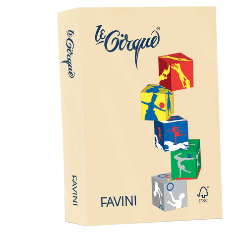 Carta colorata Favini Le Cirque A4 160 g/m² colori tenui – risma da 250 fogli camoscio – A74R304