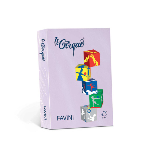 Carta colorata Favini Le Cirque A4 160 g/m² colori tenui – risma da 250 fogli lilla – A749304