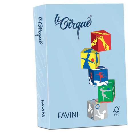 Carta colorata Favini Le Cirque A4 160 g/m² colori tenui – risma da 250 fogli azzurro – A747304