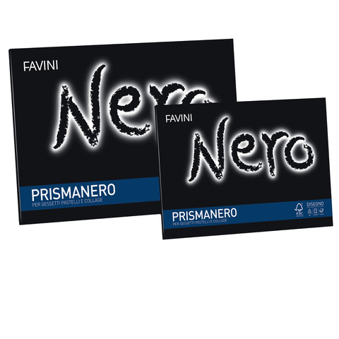 Album da disegno Prismanero in cartoncino monoruvido conf. da 10 fogli neri 24×33 cm – A12A244