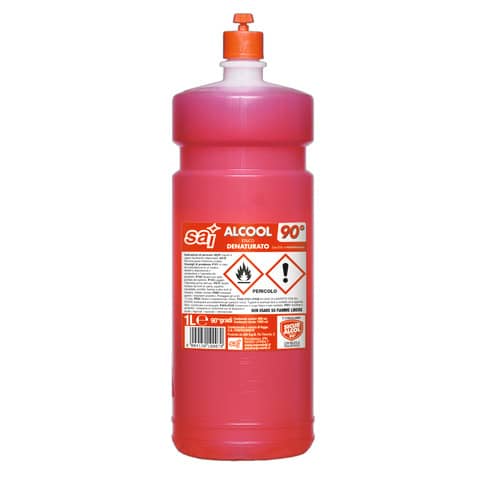 Alcool etilico denaturato 90° SAI – formato 1 litro – 0101015