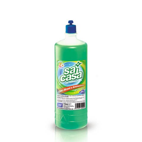 Detergente SAI Casa con alcool e ammoniaca per superfici dure – formato 0,75 litri – 0502020