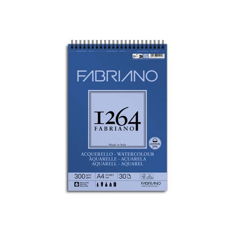 Blocco acquerello spiralato Fabriano 300 g – 30 fogli A4 – 19100649