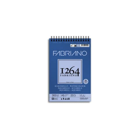 Blocco acquerello spiralato Fabriano 300 g – 20 fogli A5 – 19100648