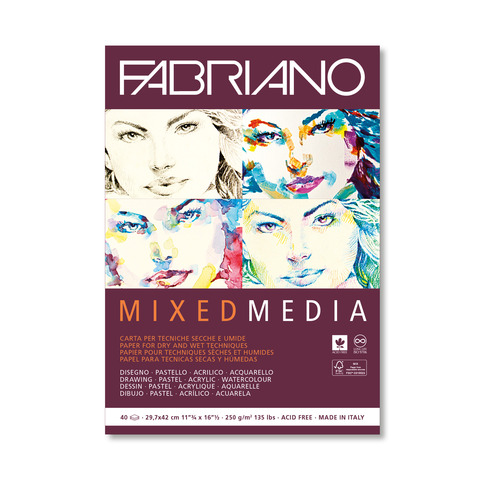Blocco belle arti Fabiano mixed media 40 fogli A3 – 250 g – 19100382