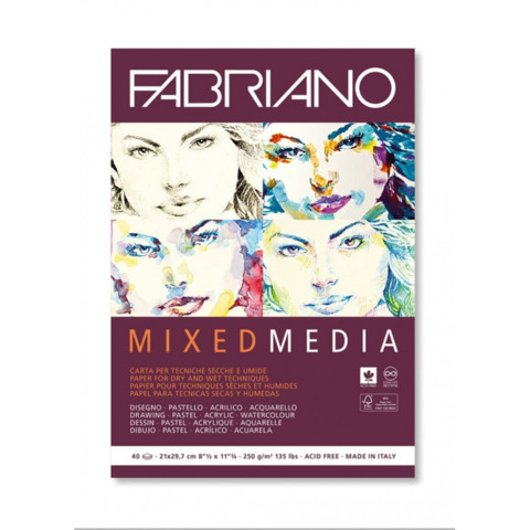 Blocco belle arti Fabiano mixed media 40 fogli A4 – 250 g – 19100381