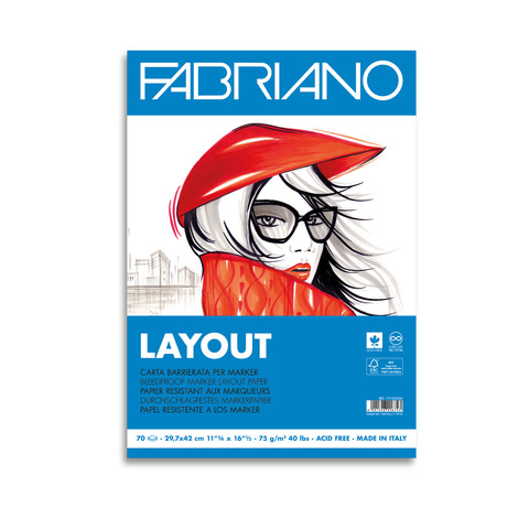 Blocco belle arti Fabriano Layout 75 g – 70 fogli A3 – 19100506