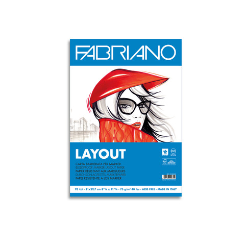 Blocco belle arti Fabriano Layout 75 g – 70 fogli A4 – 19100505
