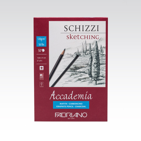 Blocco collato Fabriano Accademia grana naturale 120 g A5 – 50 fogli 41121421