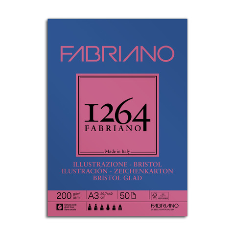 Blocco collato Fabriano Illustrazione 200 g – 50 fogli A3 – 19100655