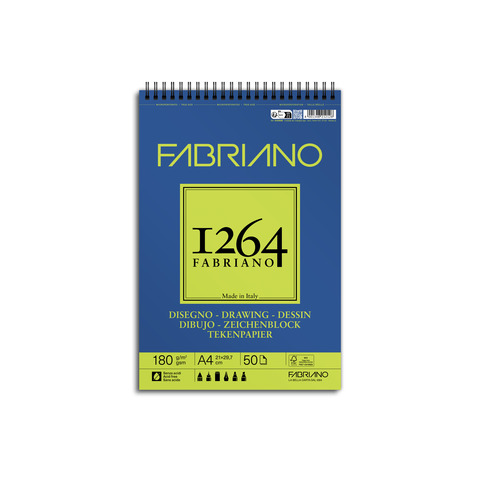Blocco da disegno spiralato 1264 180 g – 50 fogli A4 – 19100646