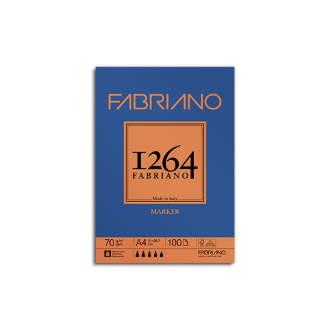 Blocco di carta collato Fabriano 1264 Marker 70 g A4 – 19100640