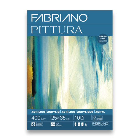 Blocco collato Fabriano Pittura grana fine 400 g 25×35 cm – 19100835