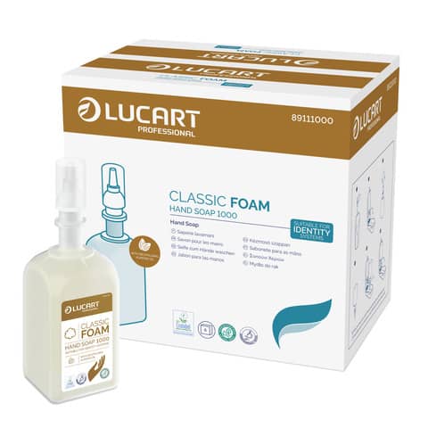 Ricarica sapone in schiuma Lucart Professional Classic Foam 6x1L per dispenser Identity Soap – 89111000