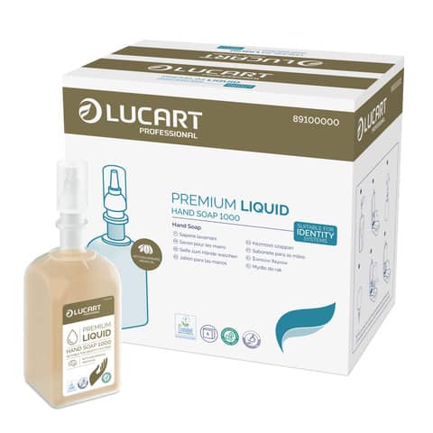 Ricarica sapone liquido Lucart Professional 6x1L Premium per dispenser Identity Soap – 89100000