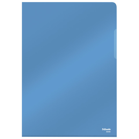 Cartellina a L in PVC Esselte Crystal A4 blu – conf. 25 pz – 55435