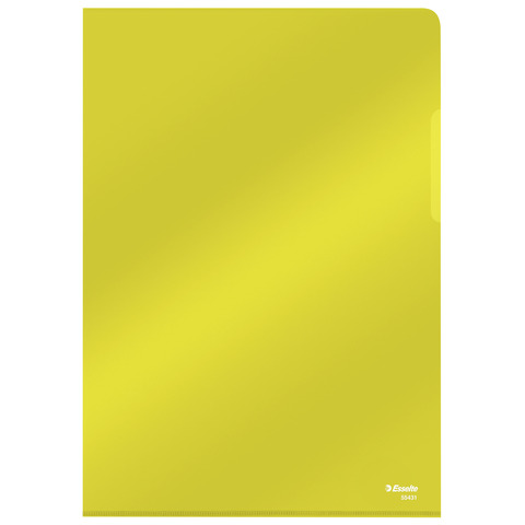Cartellina a L in PVC Esselte Crystal A4 giallo – conf. 25 pz – 55431