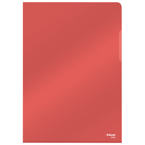 Cartellina a L in PVC Esselte Crystal A4 rosso – conf. 25 pz – 55433