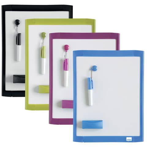 Lavagna magnetica cancellabile a secco Nobo 21,6×28 cm Nobo cornice colori assortiti – 1903816