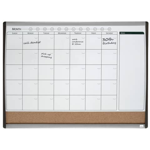 Lavagna magnetica combinata con calendario mensile Nobo Nobo 58,5×43 cm 1903813