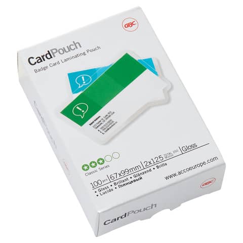 Pouches per plastificatrici a caldo GBC 2×125 µm finitura lucida 6,7×9,9 cm conf. da 100 pz – 3743177