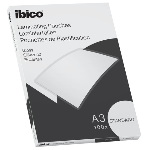 Pouches per plastificatrici IBICO BASICS Standard 125 µm A3 – conf.100 pezzi – 627313