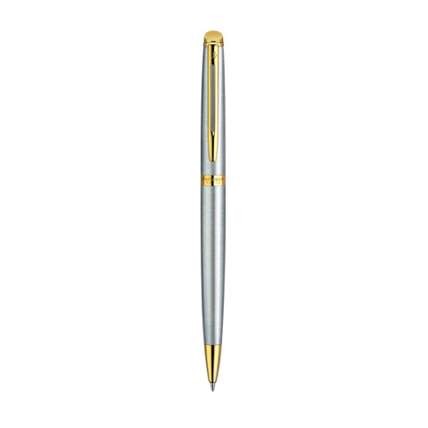 Penna a sfera Waterman Hemisphere GT inchiostro blu Waterman argento con finiture placcate in oro – S0920370