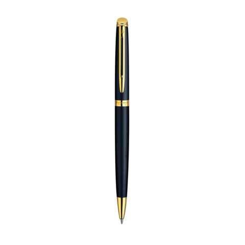 Penna a sfera Waterman Hemisphere GT inchiostro blu Waterman nero con finiture placcate in oro – S0920770